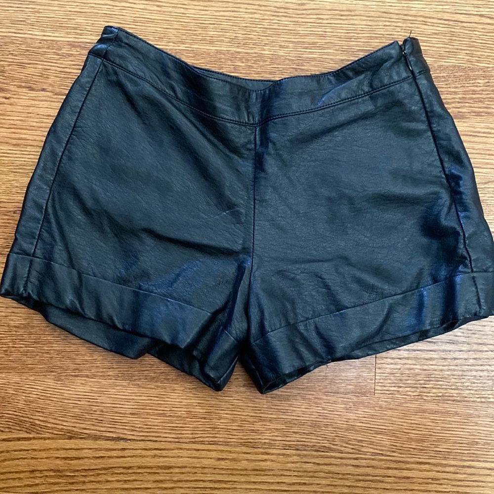 French connection leather shorts